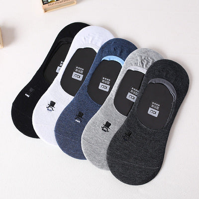 Importé - Lot de 5 & 10 Paires de Chaussettes Fines  Invisibles Antidérapantes 100% Coton