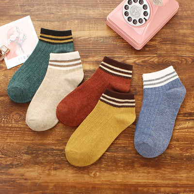 Importé - Lot de 5 Paires de Chaussettes Style Sport 100% Coton