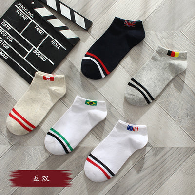 Importé - Lot de 5 Paires de Chaussettes Sport 100% Coton