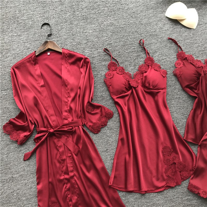 Importe - Ensemble De Pyjama Sexy Femme 4 Pièces