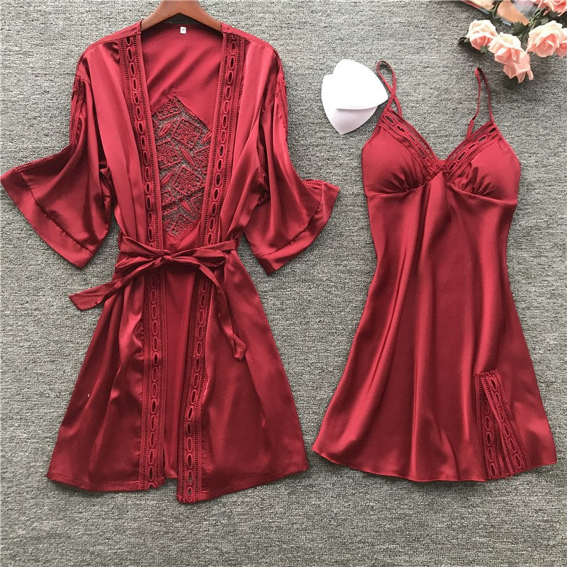 Importe - Ensemble Pyjamas Sexy Femme 2 Pièces En Dentelles