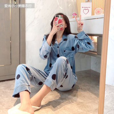 Importe - Ensemble Pyjamas Nuisette Femme 2 Pièces Manche Longue Velours