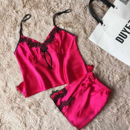 Importe - Pyjama sexy Femme 2 Pièces En Dentelle "Short + Haut"