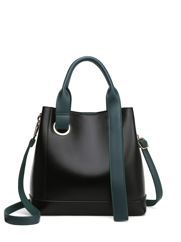 Importé - Grand Sac Femme Rétro Fourre-tout à Bandoulière en Cuir PU