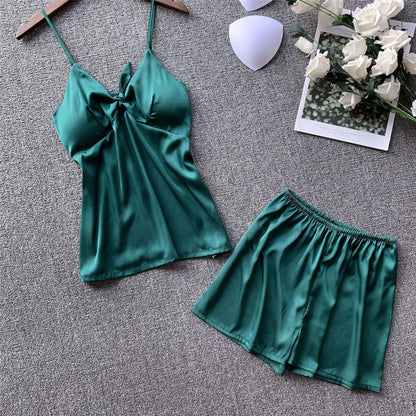 Importe - Ensemble De Pyjama Sexy Femme 2 Pièces Avec Bretelles Col En V