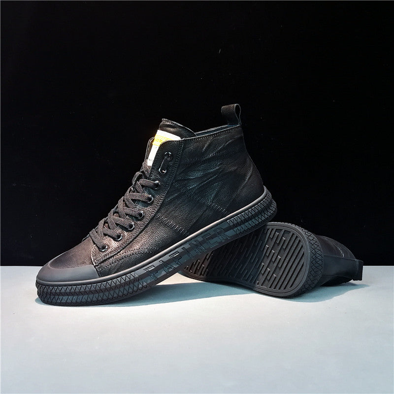 Importé - Chaussure Homme Britanniques Montante Décontractée En Cuir