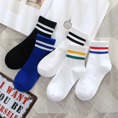 Importé - Lot de 5 Paires de Chaussettes Montante Style Sport 100% Coton