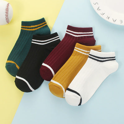 Importé - Lot de 5 Paires de Chaussettes Femme  Sport 100% Coton Tendance