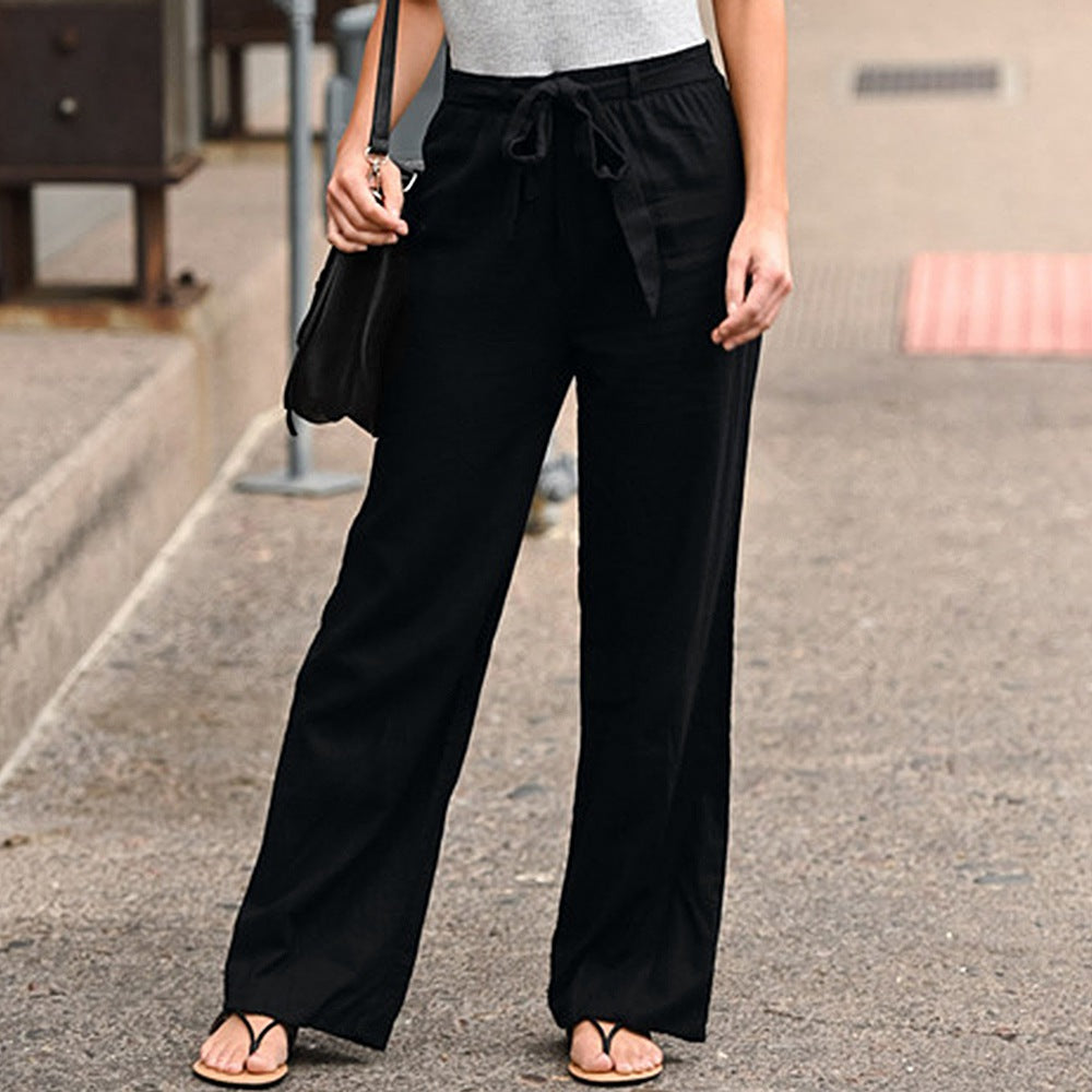 Importé - Pantalon Pour Femme à Bas Large En Cotton Lin