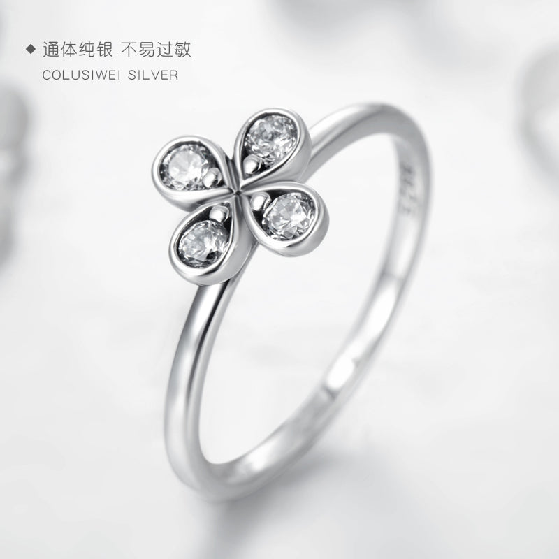 Importé - Bague Trèfle à Quatre Feuilles