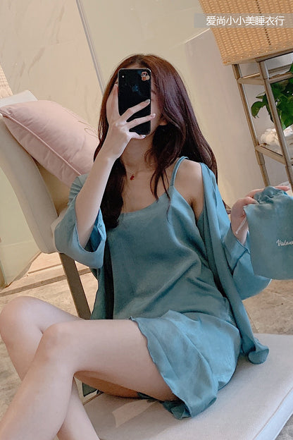 Importe - Ensemble Pyjamas Femme Nuisette 3 Pièces