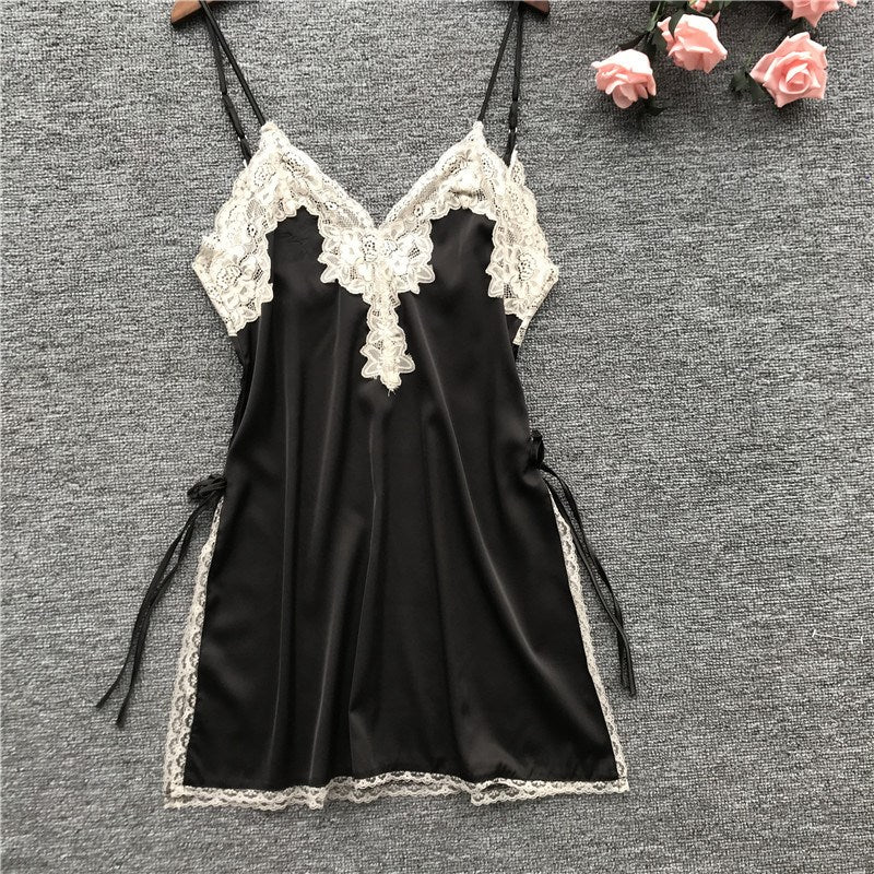 Importe - Pyjamas Robe Sexy Femme Nuisette Une Pièce Col En V