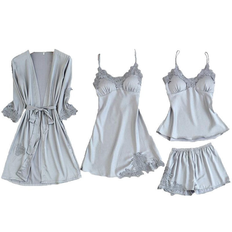 Importe - Ensemble Pyjama Sexy Femme En Dentelle 4 Pièces