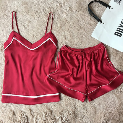 Importe - Ensemble Pyjamas  A Col Femmes Sexy 2 Pièces "Haut + Short"