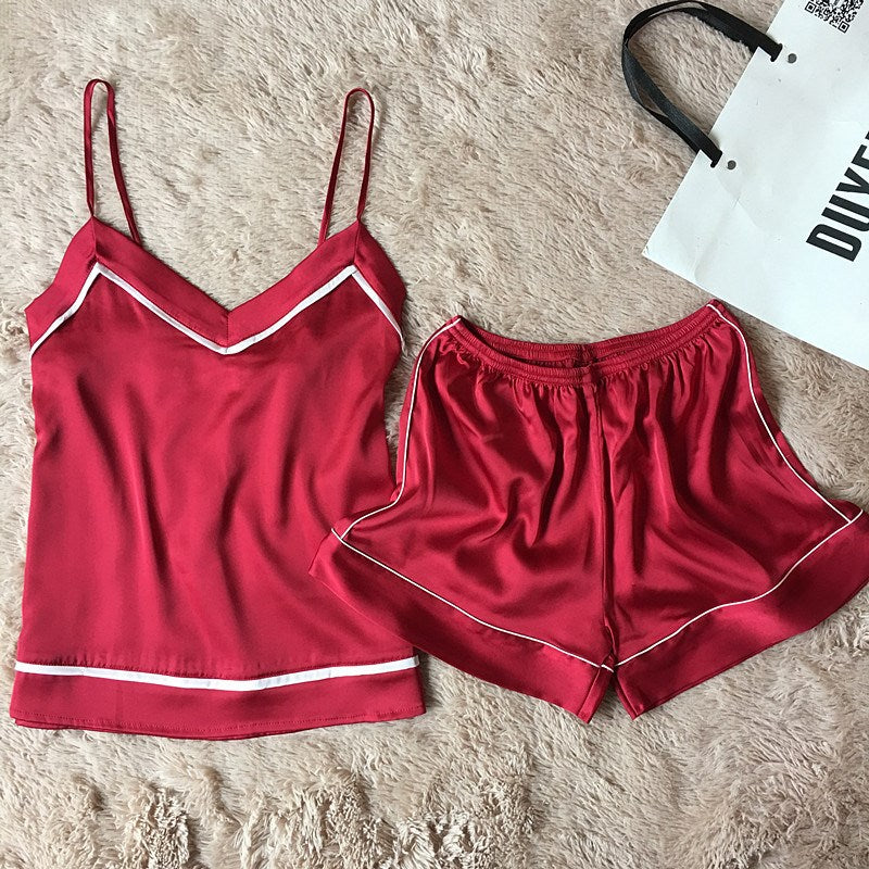Importe - Ensemble Pyjamas  A Col Femmes Sexy 2 Pièces "Haut + Short"