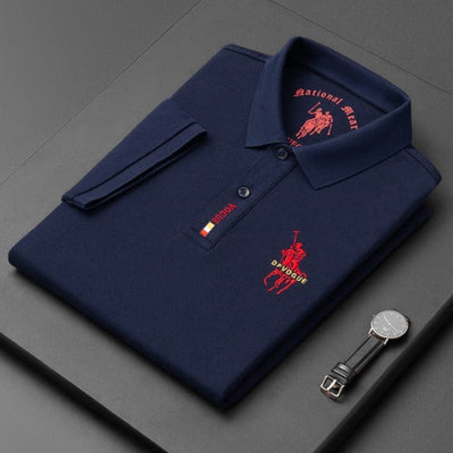 Importé - Polo Brodé pour Homme Décontracté à Manches courtes