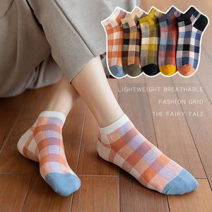 Importé - Lot de 5 Paires de Chaussettes 100% Coton Style Rétro
