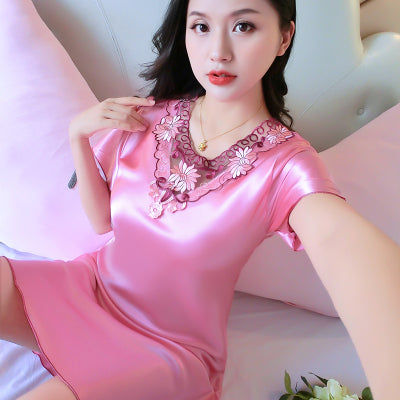 Importé - Pyjamas Femme Manches Courte Sexy En Soie