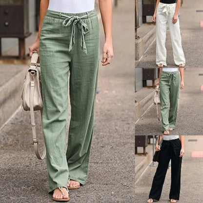 Importé - Pantalon Pour Femme à Bas Large En Cotton Lin