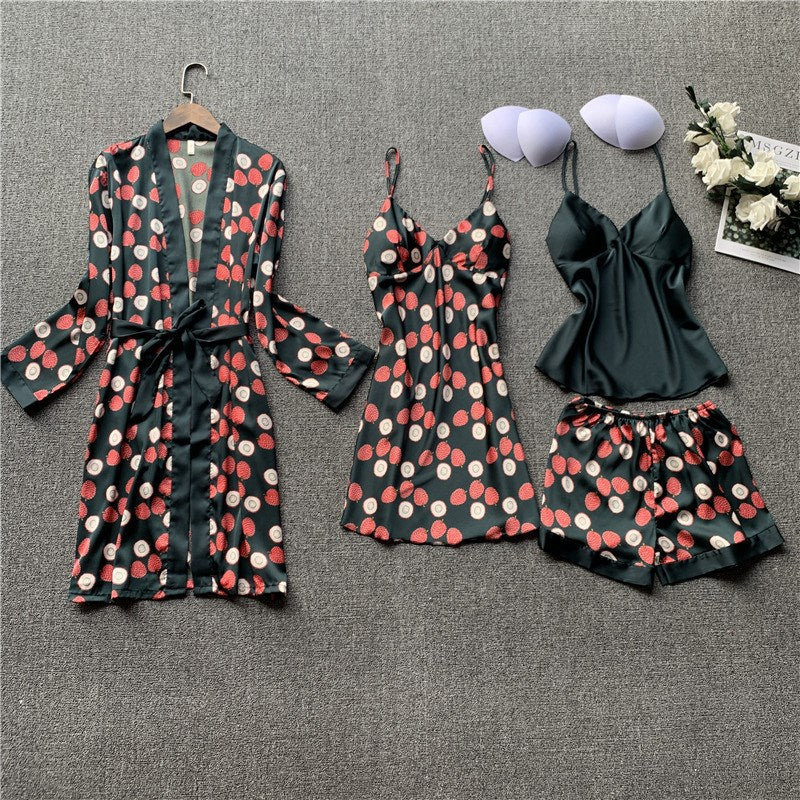 Importe - Ensemble Pyjama Sexy Femme En Dentelle 4 Pièces