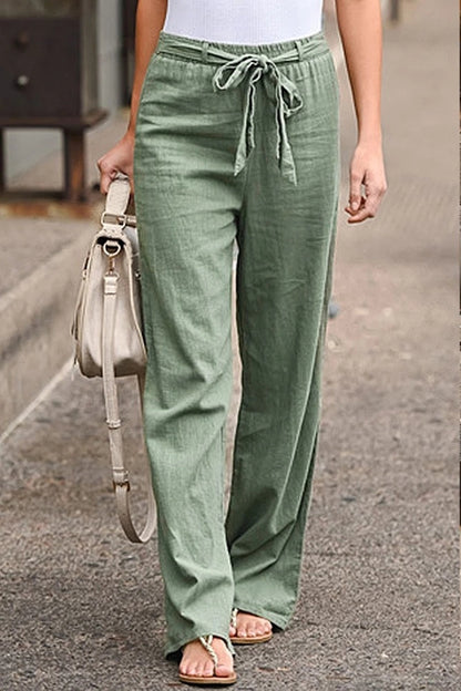 Importé - Pantalon Pour Femme à Bas Large En Cotton Lin