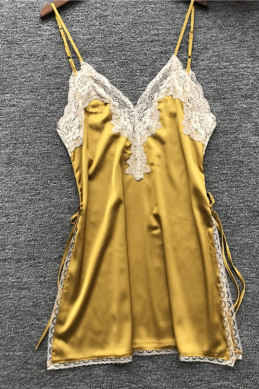 Importe - Pyjamas Robe Sexy Femme Nuisette Une Pièce Col En V
