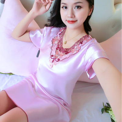 Importé - Pyjamas Femme Manches Courte Sexy En Soie
