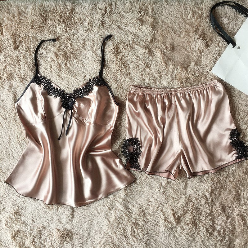 Importe - Pyjama sexy Femme 2 Pièces En Dentelle "Short + Haut"