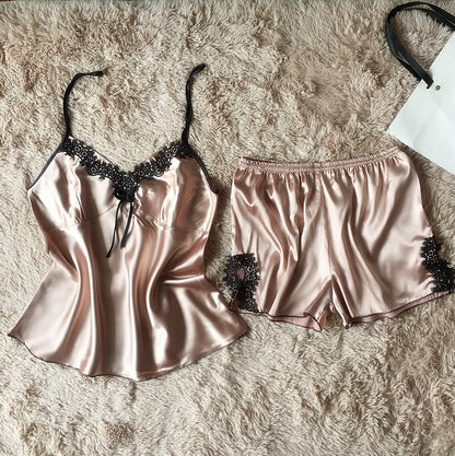 Importe - Pyjama sexy Femme 2 Pièces En Dentelle "Short + Haut"