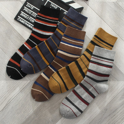 Importé - Lot de 5 Paires de Chaussettes Montante Style Rétro 100% Coton