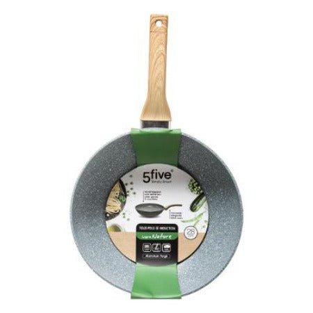 POELE - 28CM-EN ALUMINIUM FORGE LIGNE NATURE
