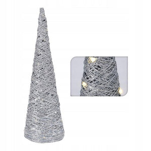 CONE LUMINEUX-60CM-30LED-ARGENTE