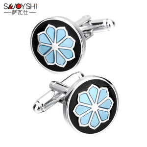 Importé - Coffret Boutons Manchettes Fleur Gesang Bleue pour Hommes