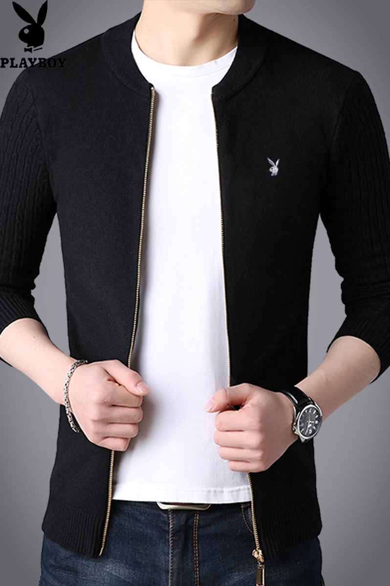 Importé - Playboy Cardigan Jacket Pull-over à Zip Pour hommes