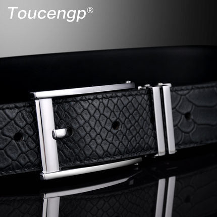 Importé -  Ceinture Homme Cuir Décontractée Style Croco  Double Couche avec Boucle