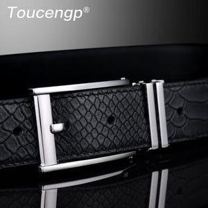 Importé -  Ceinture Homme Cuir Décontractée Style Croco  Double Couche avec Boucle