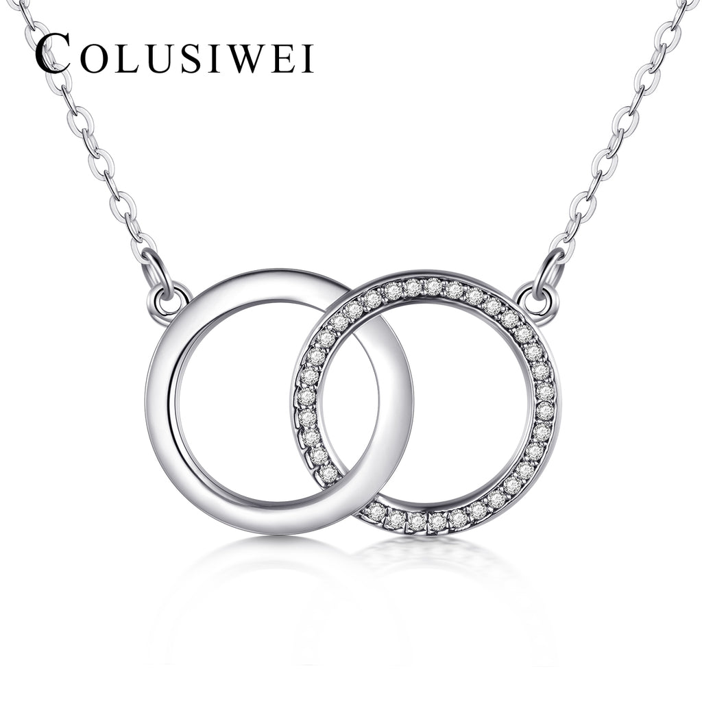 Importé - Collier Pendentif Entrelacé pour Femme en Argent