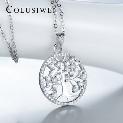 Importé - Collier Pendentif  Argent Motif Arbre