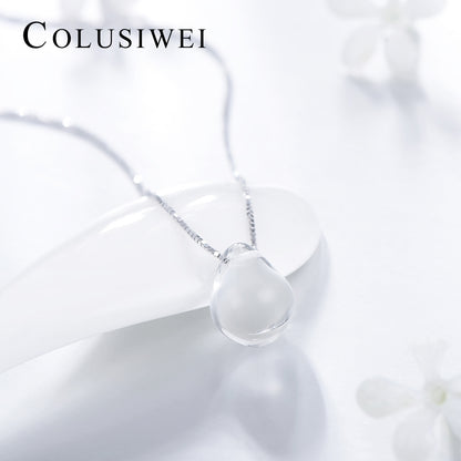 Importé - Collier de Larmes de Sirène en Cristal Blanc