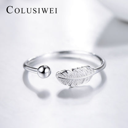 Importé -  Bague  en Plume Ouverte