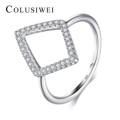Importé -  Bague en Argent Motif Losange