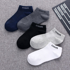 Importé - Lot de 5 Paires de Chaussettes Semi-Invisibles 100% Coton Anti-dérapant