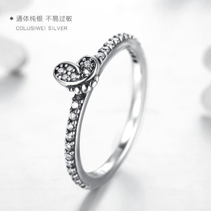Importé -  Bague Argent Incrusté Zircon Papillon