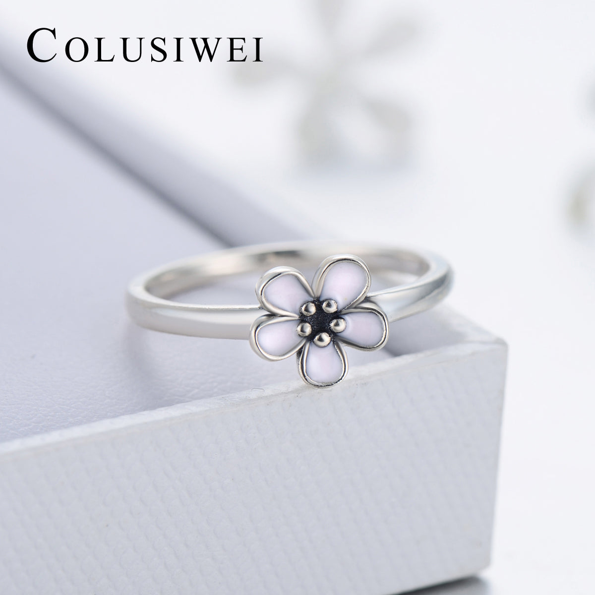 Importé - Bague de Fiançailles Motif Fleur