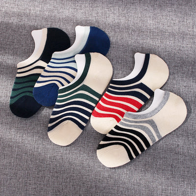 Importé - Lot de 5 Paires de Chaussettes Sport A Rayures 100% Coton