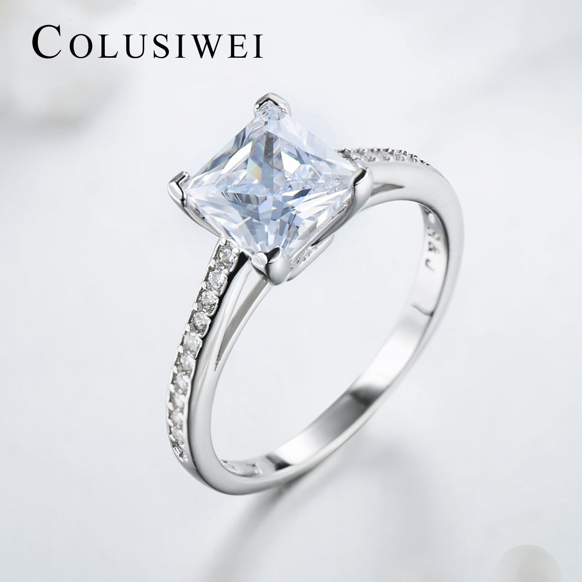 Importé - Bague Carrée en Argent