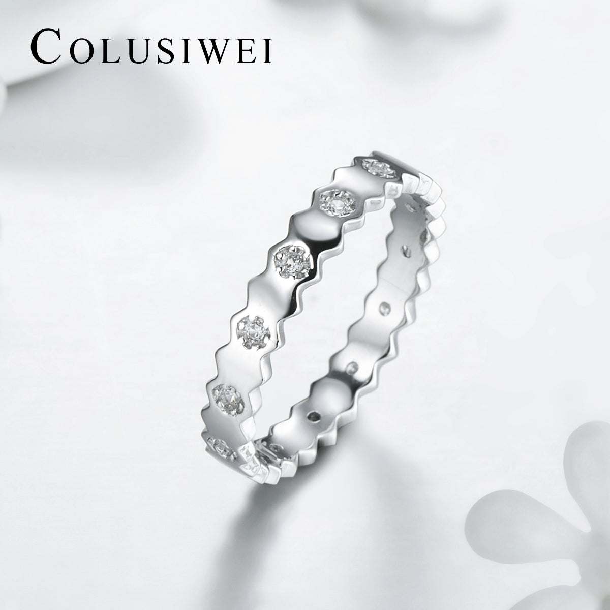 Importé -  Bague  Incrusté de Cristal de Zircon