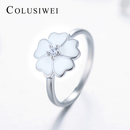 Importé -  Bague Argent en Étamine blanche