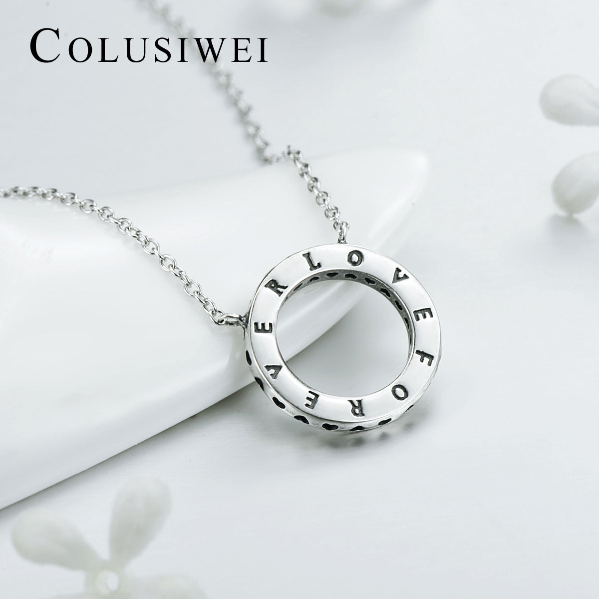 Importé - Collier Argent en forme de Cercle