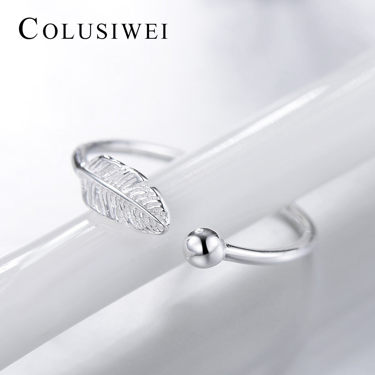 Importé -  Bague  en Plume Ouverte